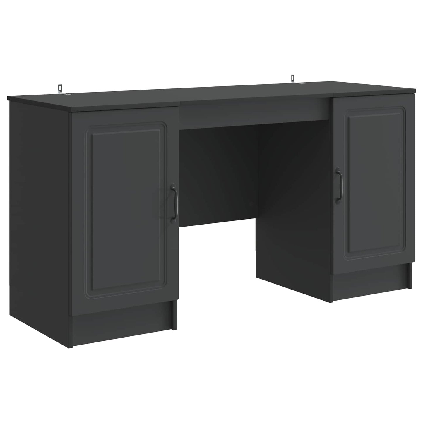 Bureau met plank Zwart 142,5 x 50 x 75 cm Bewerkt hout
