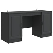 Desk with Shelf Black 142.5 x 50 x 75 cm Engineered Wood