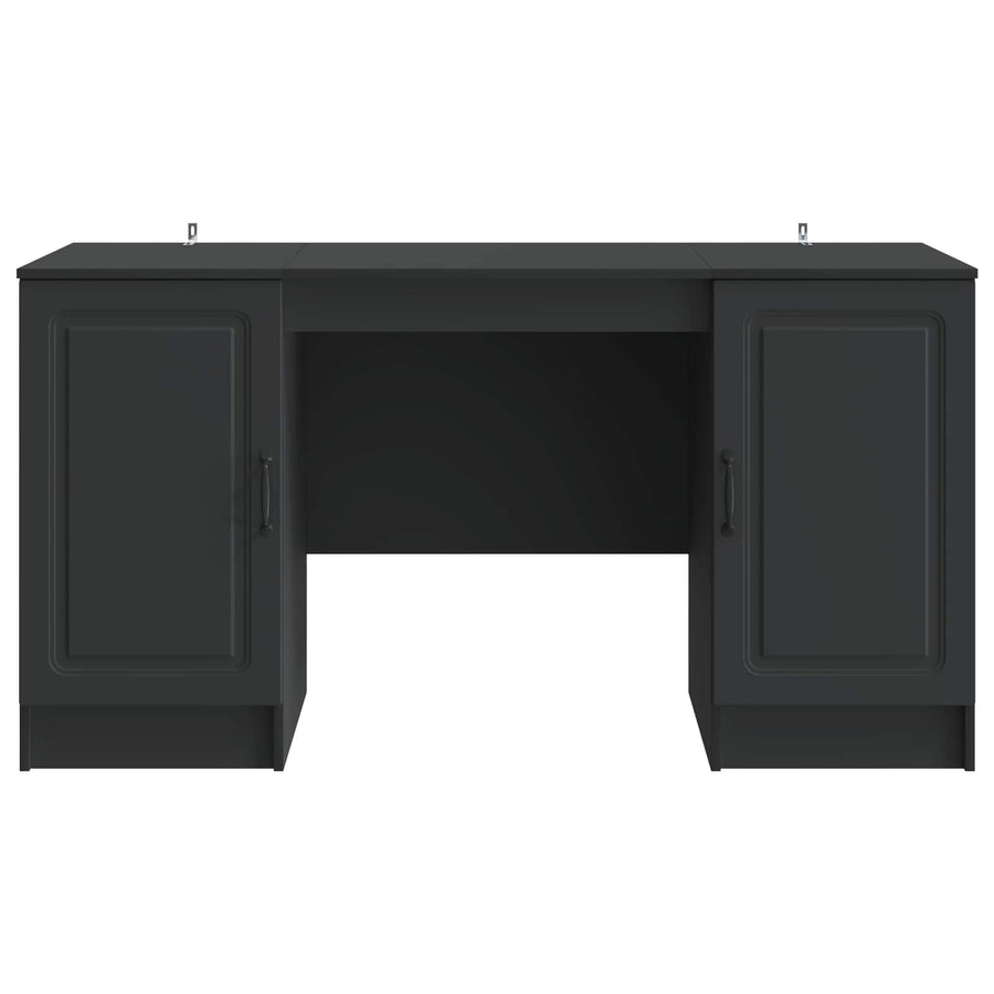 Bureau met plank Zwart 142,5 x 50 x 75 cm Bewerkt hout