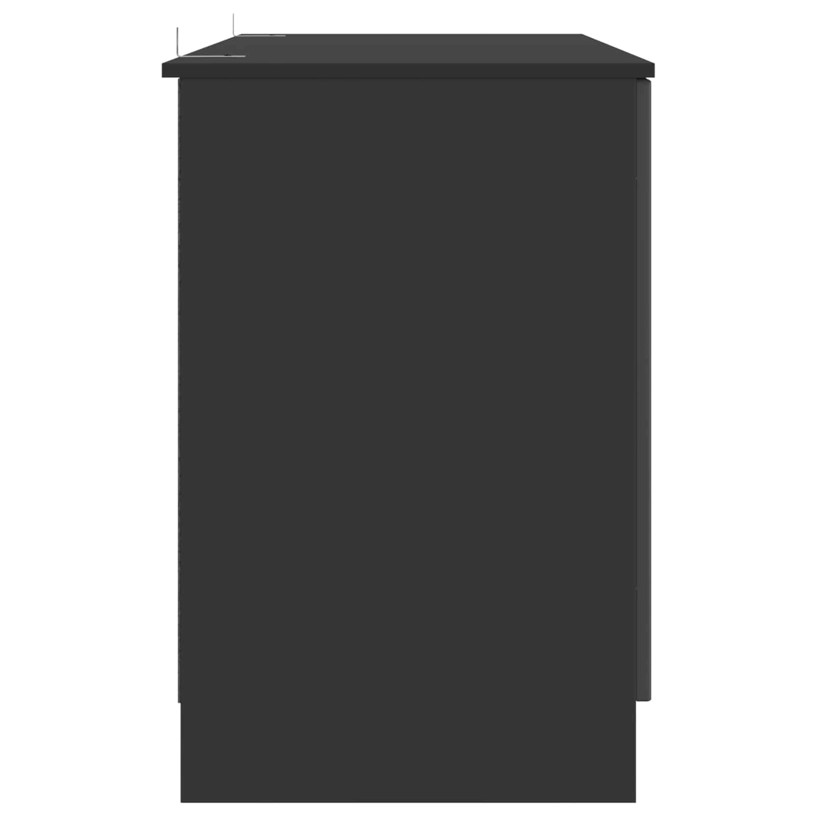 Bureau met plank Zwart 142,5 x 50 x 75 cm Bewerkt hout