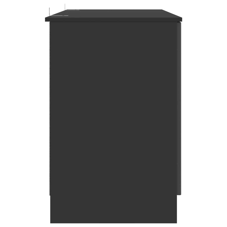 Bureau met plank Zwart 142,5 x 50 x 75 cm Bewerkt hout