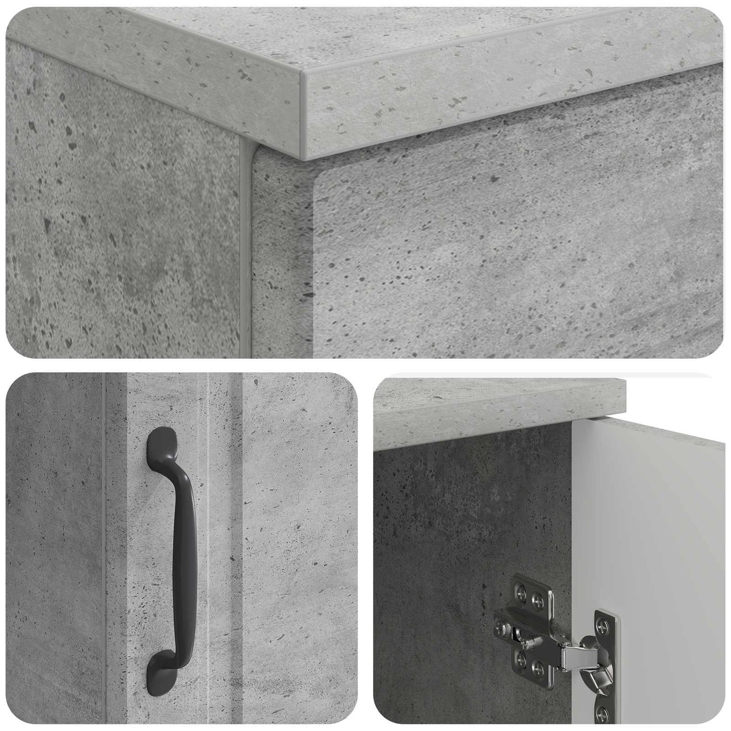 Bureau met plank Betongrijs 142,5 x 50 x 75 cm Bewerkt hout