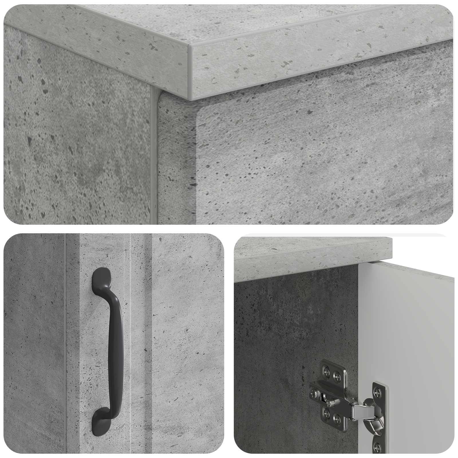 Bureau met plank Betongrijs 142,5 x 50 x 75 cm Bewerkt hout