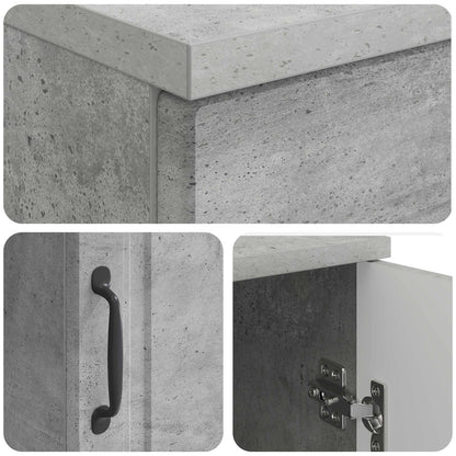 Bureau met plank Betongrijs 142,5 x 50 x 75 cm Bewerkt hout