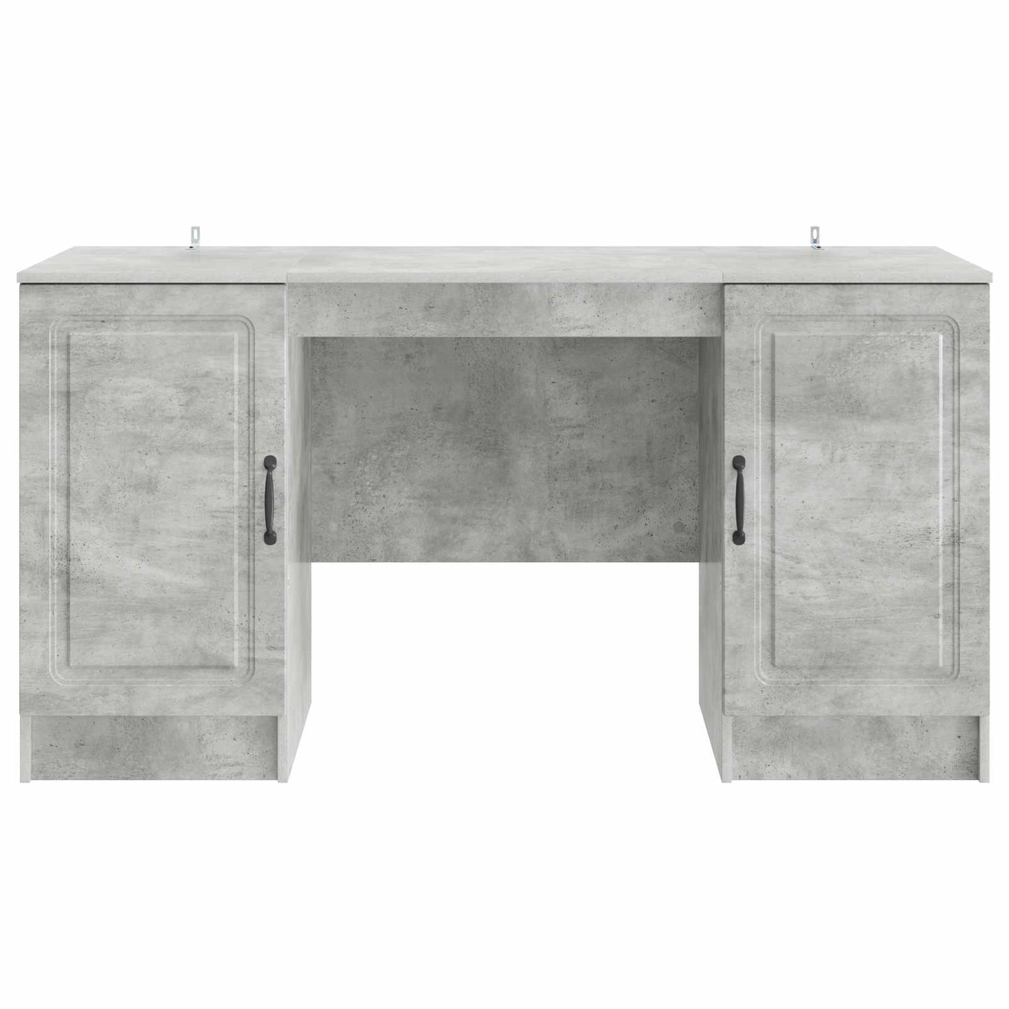 Bureau met plank Betongrijs 142,5 x 50 x 75 cm Bewerkt hout