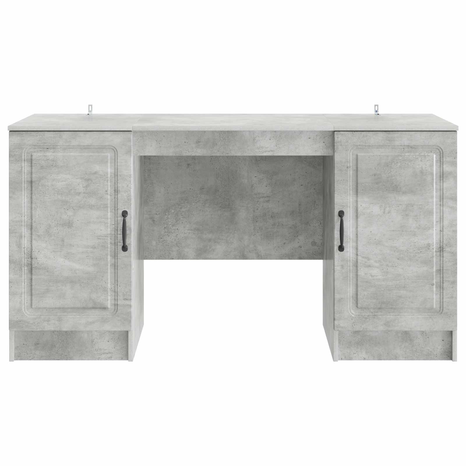 Bureau met plank Betongrijs 142,5 x 50 x 75 cm Bewerkt hout