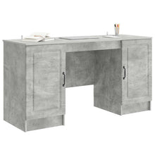 Bureau met plank Betongrijs 142,5 x 50 x 75 cm Bewerkt hout