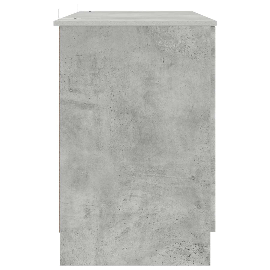 Bureau met plank Betongrijs 142,5 x 50 x 75 cm Bewerkt hout
