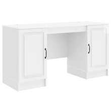 Bureau met plank Hoogglans Wit 142,5 x 50 x 75 cm Bewerkt hout