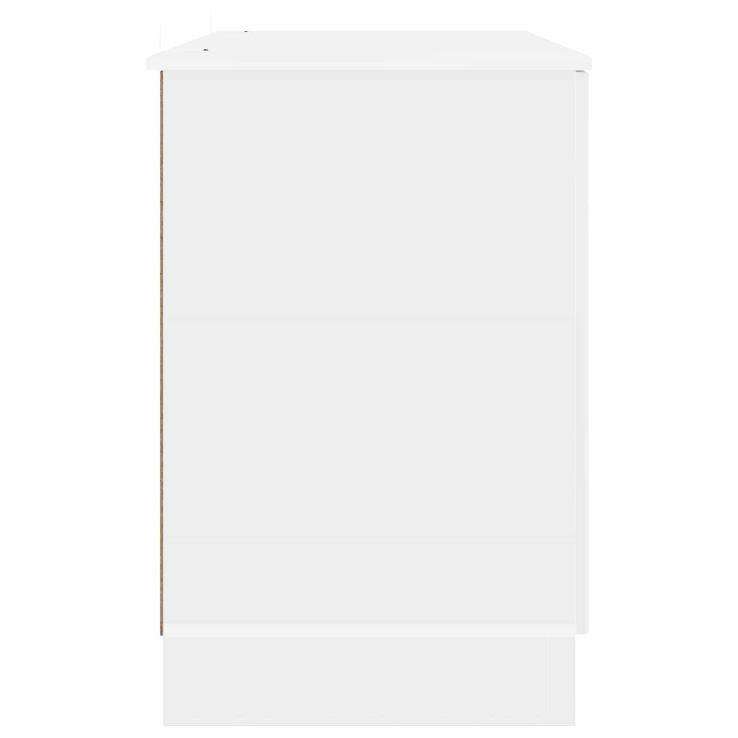 Bureau met plank Hoogglans Wit 142,5 x 50 x 75 cm Bewerkt hout