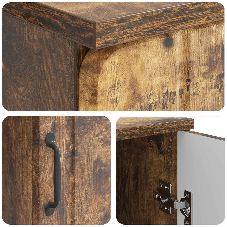 Bureau met plank Gerookt eiken 142,5 x 50 x 75 cm Bewerkt hout