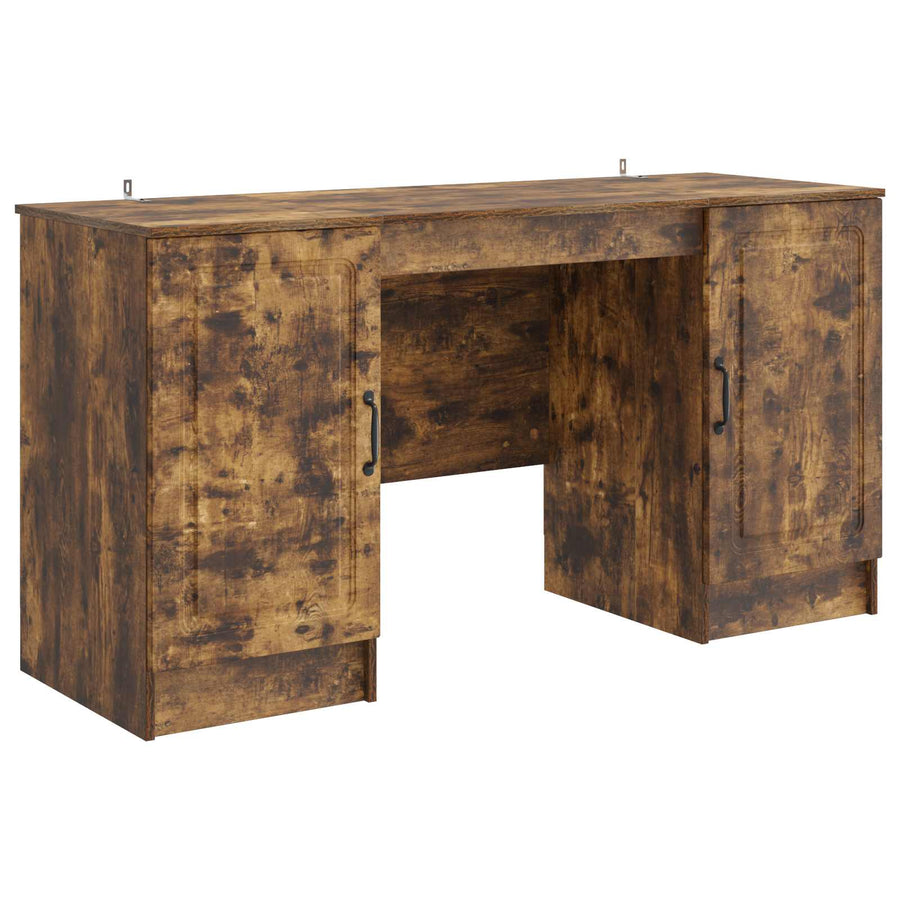 Bureau met plank Gerookt eiken 142,5 x 50 x 75 cm Bewerkt hout