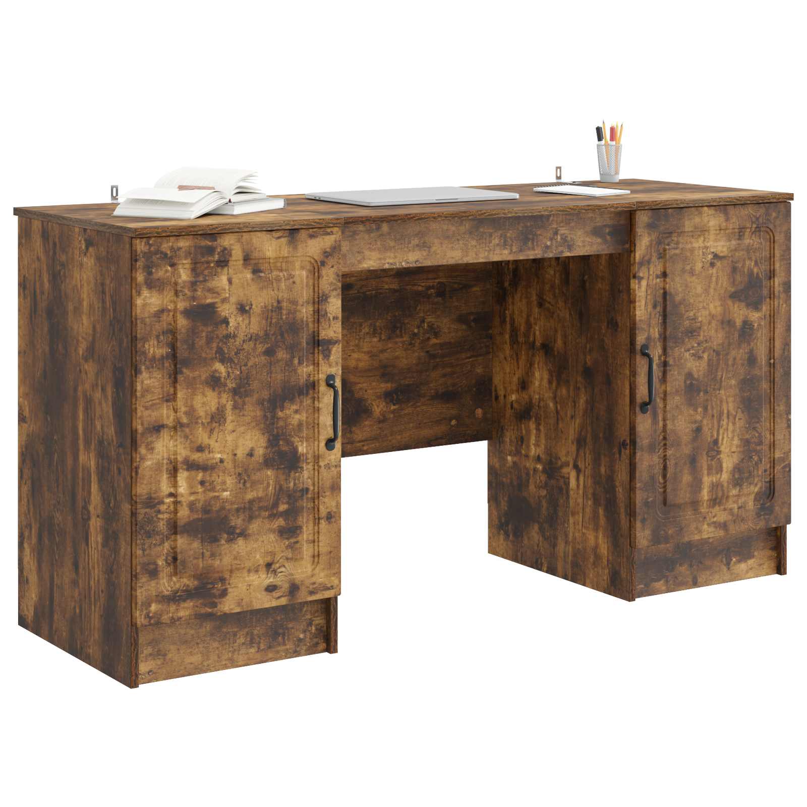 Bureau met plank Gerookt eiken 142,5 x 50 x 75 cm Bewerkt hout
