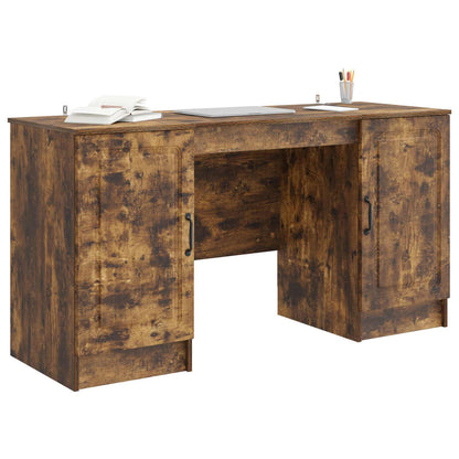 Bureau met plank Gerookt eiken 142,5 x 50 x 75 cm Bewerkt hout