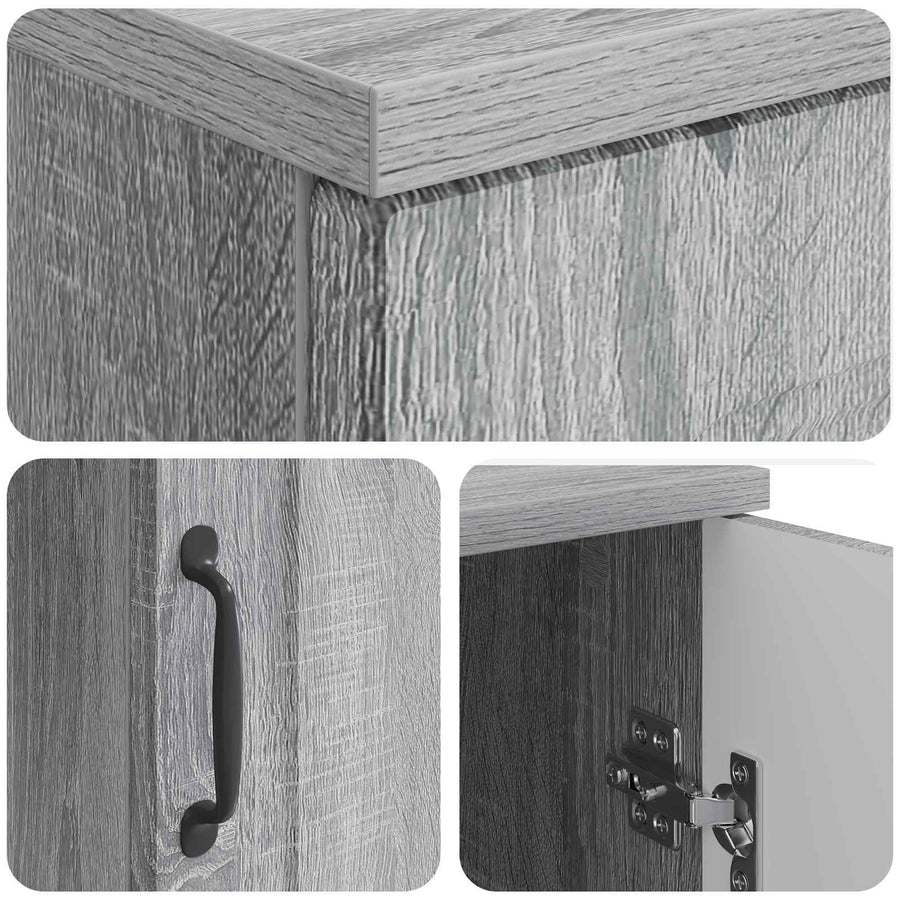 Bureau met plank Grijs sonoma 142,5 x 50 x 75 cm Bewerkt hout