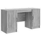 Desk with shelf Grey Sonoma 142.5 x 50 x 75 cm Engineered wood