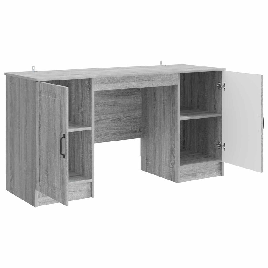 Bureau met plank Grijs sonoma 142,5 x 50 x 75 cm Bewerkt hout