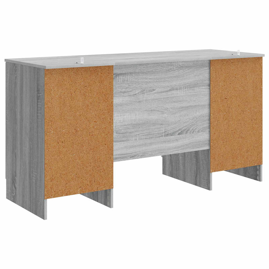 Bureau met plank Grijs sonoma 142,5 x 50 x 75 cm Bewerkt hout