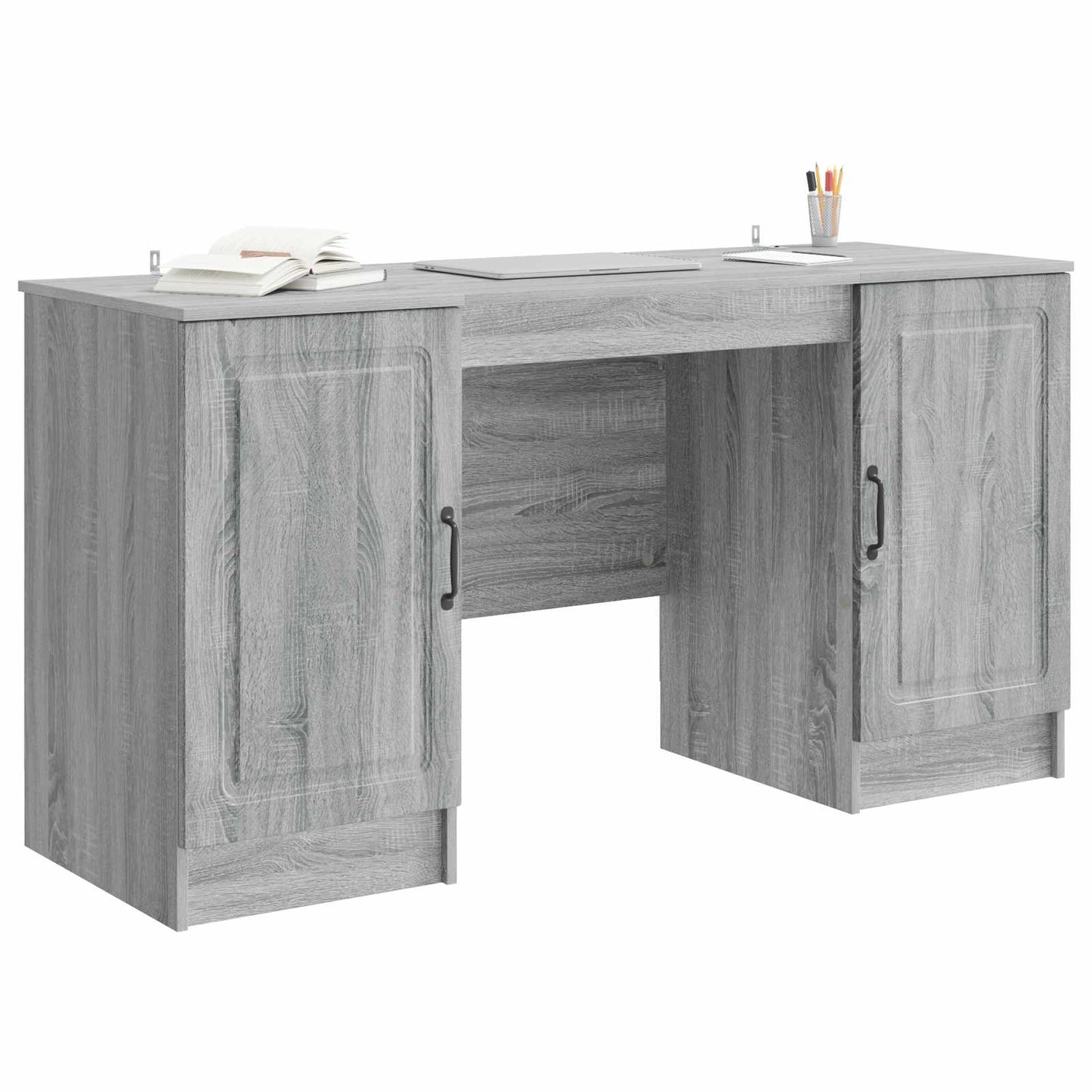 Bureau met plank Grijs sonoma 142,5 x 50 x 75 cm Bewerkt hout