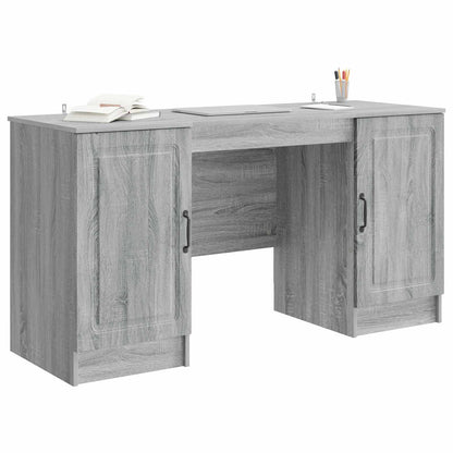 Bureau met plank Grijs sonoma 142,5 x 50 x 75 cm Bewerkt hout