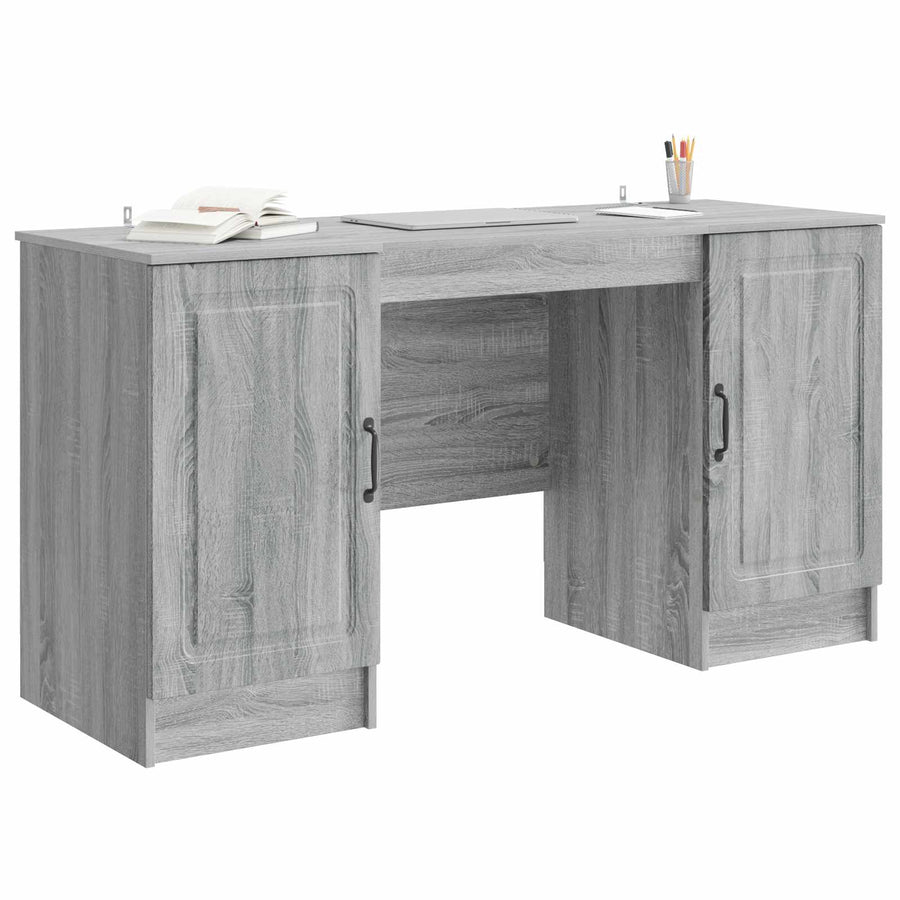 Bureau met plank Grijs sonoma 142,5 x 50 x 75 cm Bewerkt hout