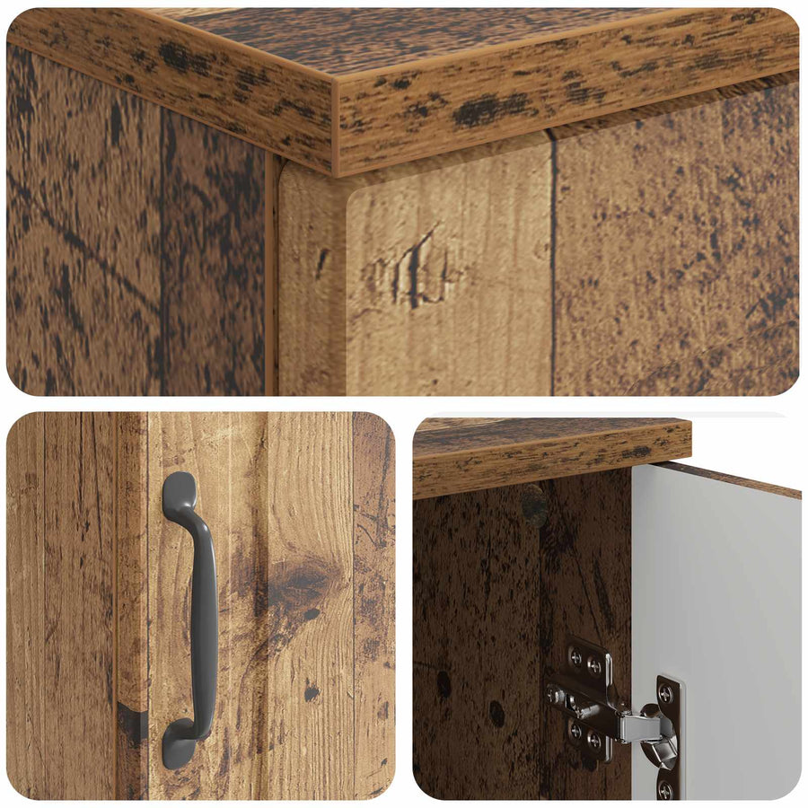 Bureau met plank Oud hout 142,5 x 50 x 75 cm Bewerkt hout