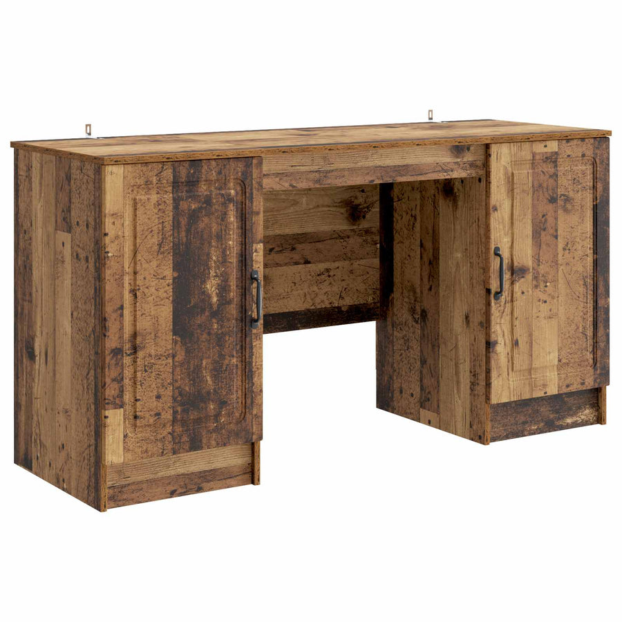 Bureau met plank Oud hout 142,5 x 50 x 75 cm Bewerkt hout