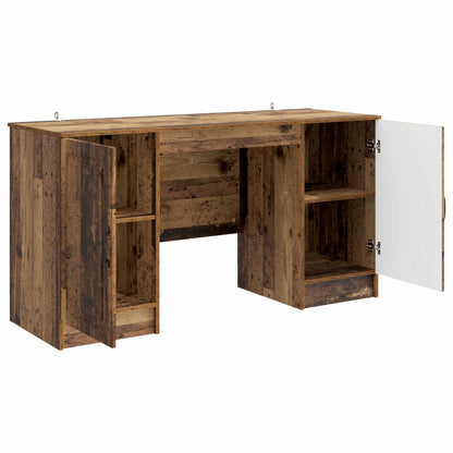 Bureau met plank Oud hout 142,5 x 50 x 75 cm Bewerkt hout
