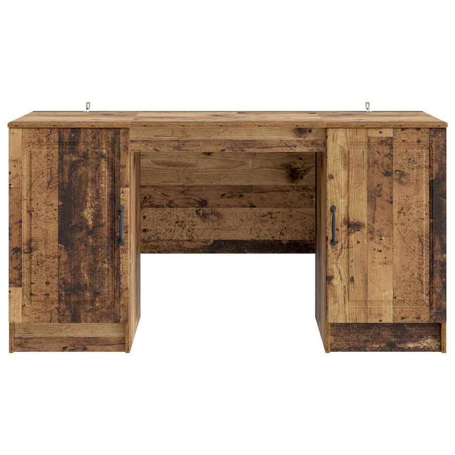 Bureau met plank Oud hout 142,5 x 50 x 75 cm Bewerkt hout