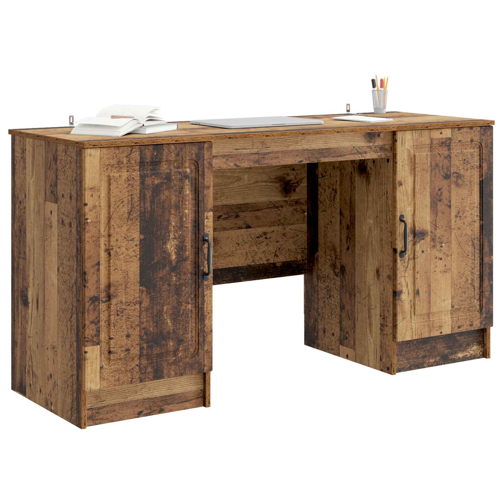 Bureau met plank Oud hout 142,5 x 50 x 75 cm Bewerkt hout