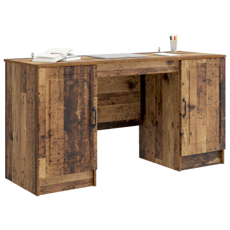 Bureau met plank Oud hout 142,5 x 50 x 75 cm Bewerkt hout
