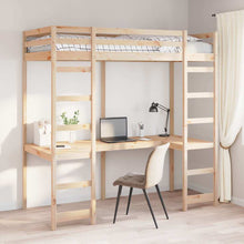 Hoogslaper bedframe Naturel 90 x 200 cm Massief grenenhout