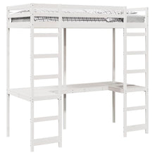 Hoogslaper bedframe Wit 80 x 200 cm Massief grenenhout