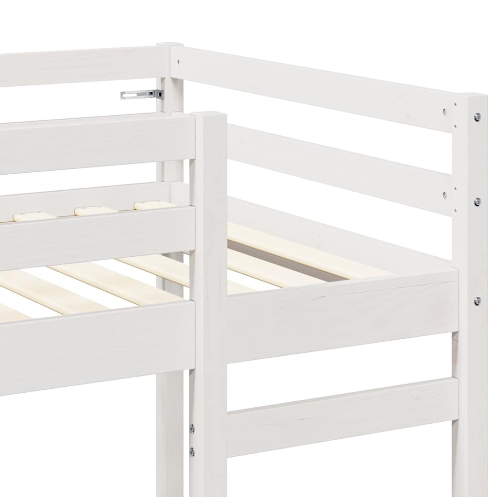 Hoogslaper bedframe Wit 75 x 190 cm Massief grenenhout