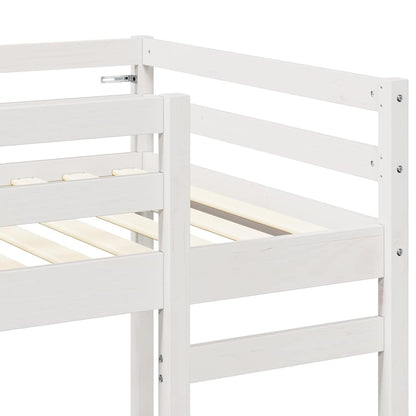 Hoogslaper bedframe Wit 75 x 190 cm Massief grenenhout
