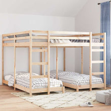 Drie-hoog Bunk Bed Frame Naturel 80 / 200 x 200 cm