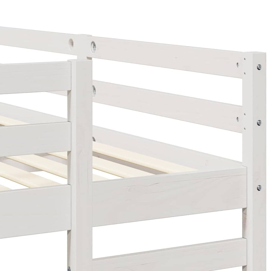 Drie-hoog Bunk Bed Frame Wit 200 x 200 cm Massief grenenhout