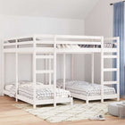 Stapelbed massief grenenhout wit 200x200 cm