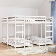 Stapelbed massief grenenhout wit 200x200 cm