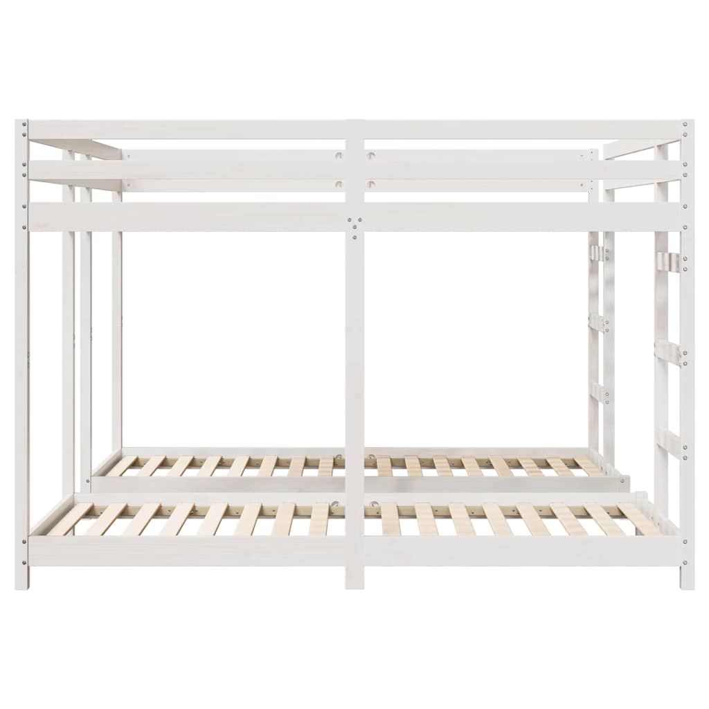 Drie-hoog Bunk Bed Frame Wit 200 x 200 cm Massief grenenhout