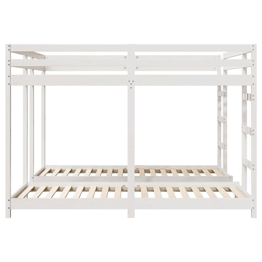 Drie-hoog Bunk Bed Frame Wit 200 x 200 cm Massief grenenhout