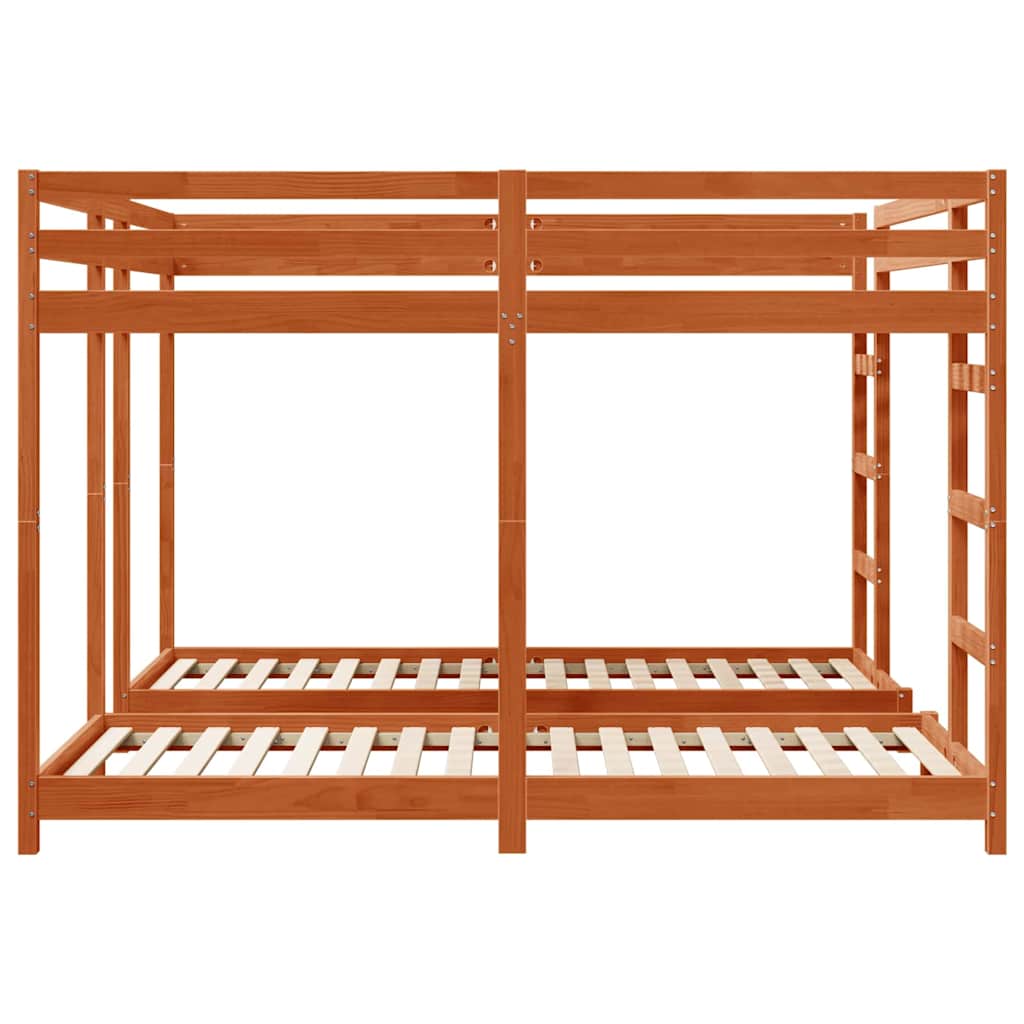 Drie-hoog Bunk Bed Frame Wasbruin 200 x 200 cm