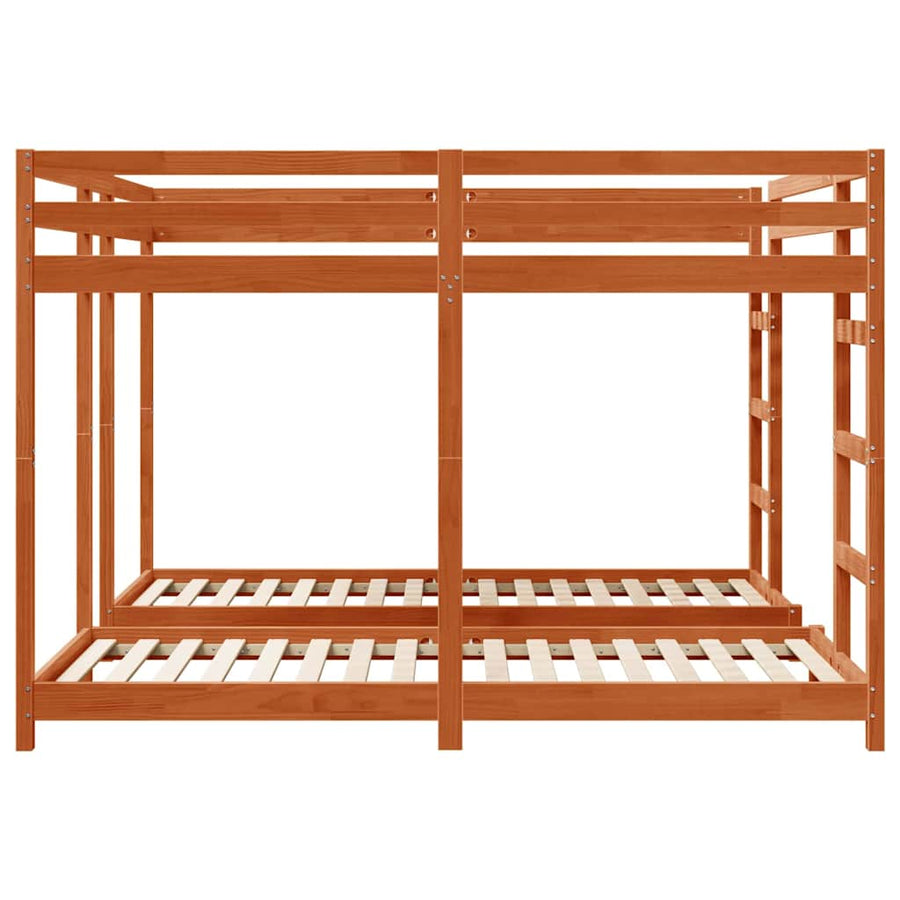 Drie-hoog Bunk Bed Frame Wasbruin 200 x 200 cm