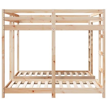 Drie-hoog Bunk Bed Frame Bruin 160 x 200 cm Massief grenenhout
