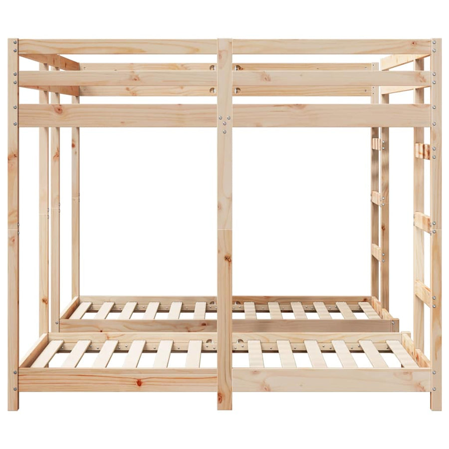 Drie-hoog Bunk Bed Frame Bruin 160 x 200 cm Massief grenenhout