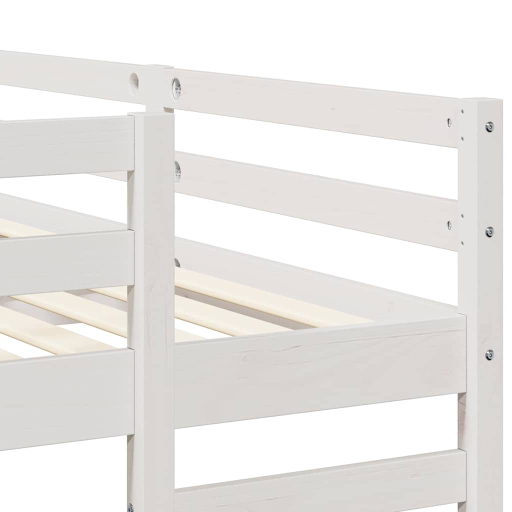 Drie-hoog Bunk Bed Frame Wit 160 x 200 cm Massief grenenhout