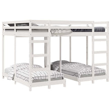 Drie-hoog Bunk Bed Frame Wit 160 x 200 cm Massief grenenhout