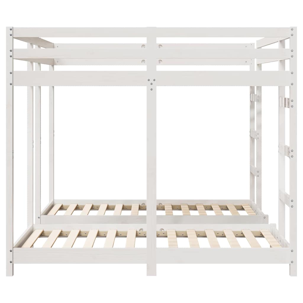 Drie-hoog Bunk Bed Frame Wit 160 x 200 cm Massief grenenhout