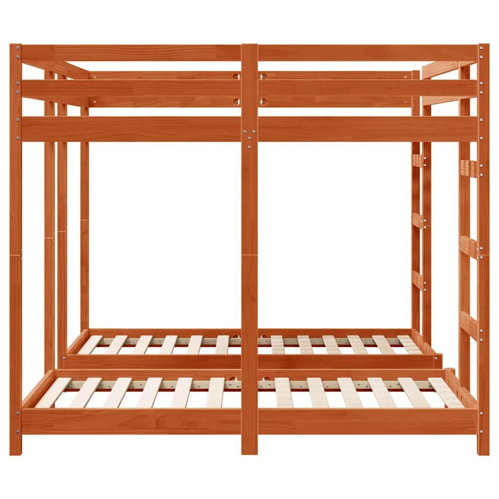 Drie-hoog Bunk Bed Frame Wasbruin 160 x 200 cm