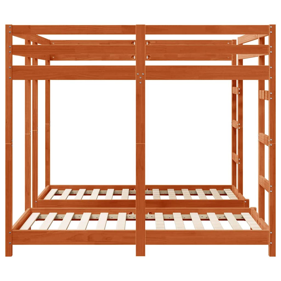 Drie-hoog Bunk Bed Frame Wasbruin 160 x 200 cm